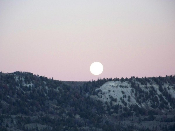 Moon rise on the elk hunt.