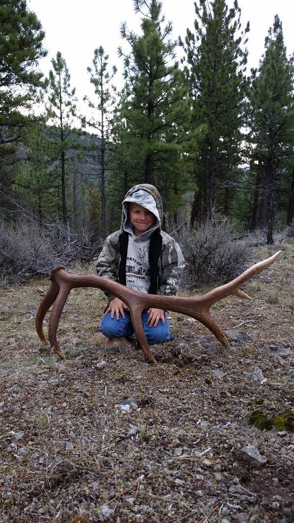 boys first shed hunt,lucky sucker!