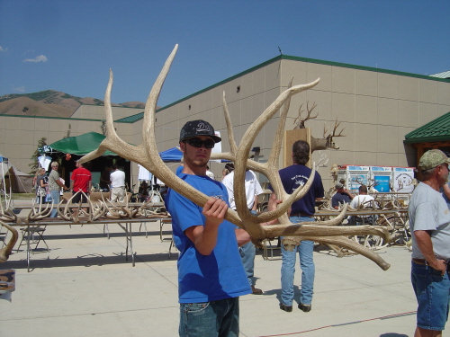 Preston from AZ with a huge non-typical set of elk sheds. Nice to meet you man!