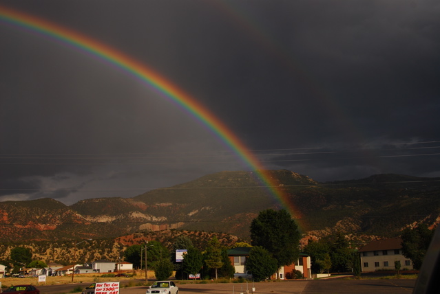 A cool rainbow over Cedar City on our way out bowhunting.