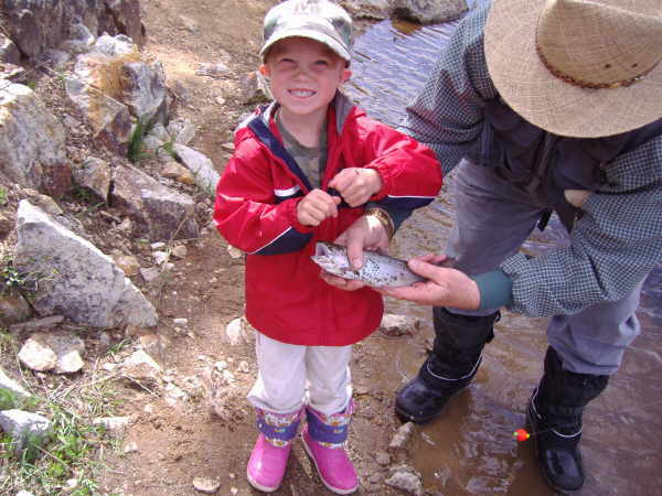 Levi&#039;s first trout.