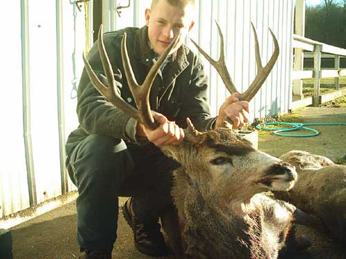 Alex took this fine BC Canadian buck, &amp;quot;I shot this buck on the run at 40 yards through the timber on the last day of the se