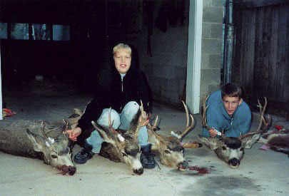 4 different brothers harvested these bucks.
Andrew is on the right with his 1st buck.