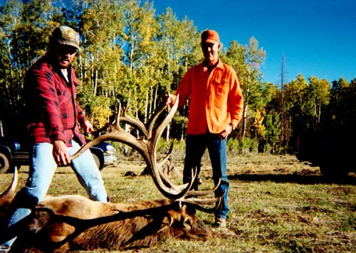 Bob Tobler harvested this 8x8 monster in Southern Utah in 2002.  A very unique and beautiful bull.  Thanks Russ!